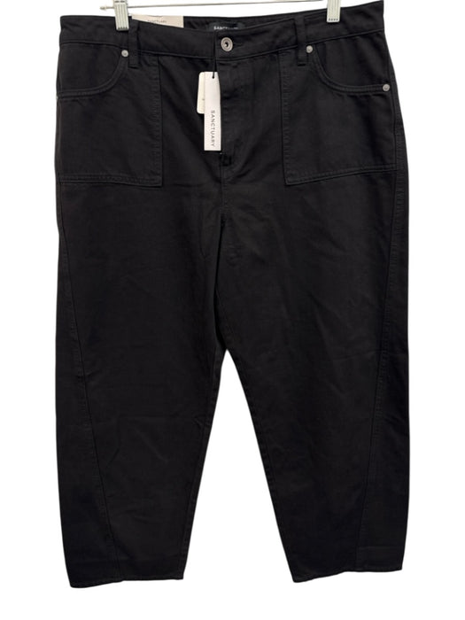 Sanctuary Size 32 Black Cotton Denim High Rise Barrel Leg Tapered Jeans Black / 32