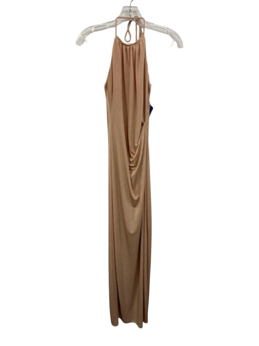 Katie May Size 1 Blush Beige Polyester Spaghetti Strap Shimmer Open Back Dress Blush Beige / 1