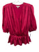 Joie Size XS Raspberry Pink Polyester Half Puff Sleeve Floral Surplice Top Raspberry Pink / XS