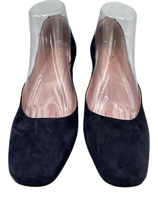 Kate Spade Shoe Size 9 Navy Blue Suede leather Round Toe Midi Block Heel Pumps Navy Blue / 9