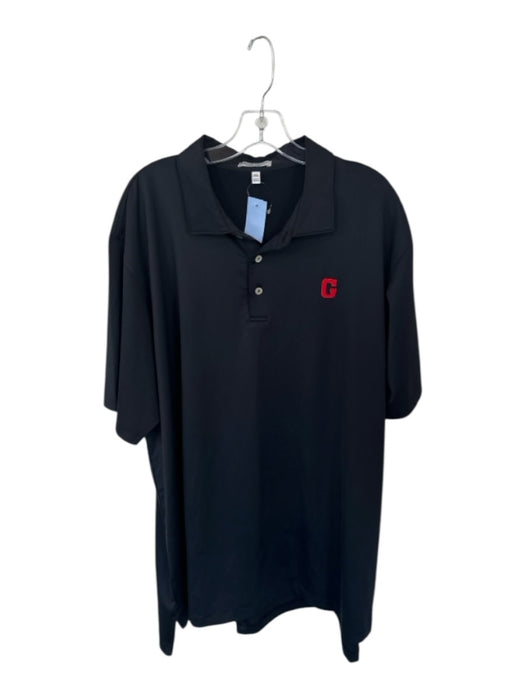 Peter Millar Size XXL Black & Red Polyester UGA Golf Men's Polo Black & Red / XXL