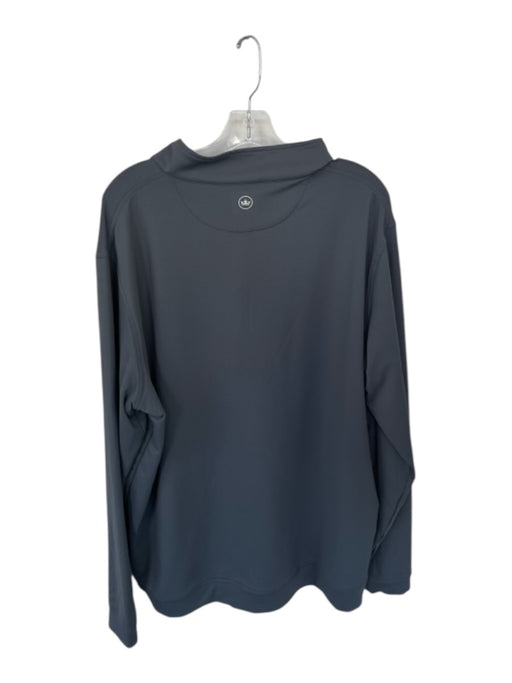 Peter Millar Gray & White Polyester UGA Half Zip Athletic Men's Pullover Gray & White / XXL