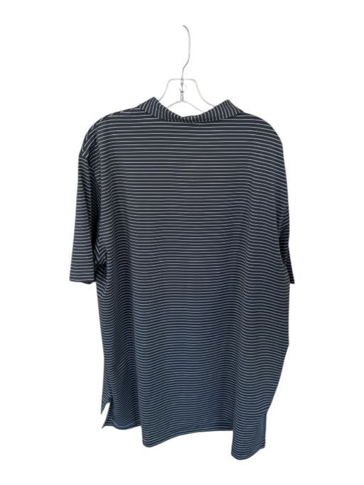 Peter Millar NWT Size XL Gray & White Polyester UGA Striped Golf Men's Polo Gray & White / XL