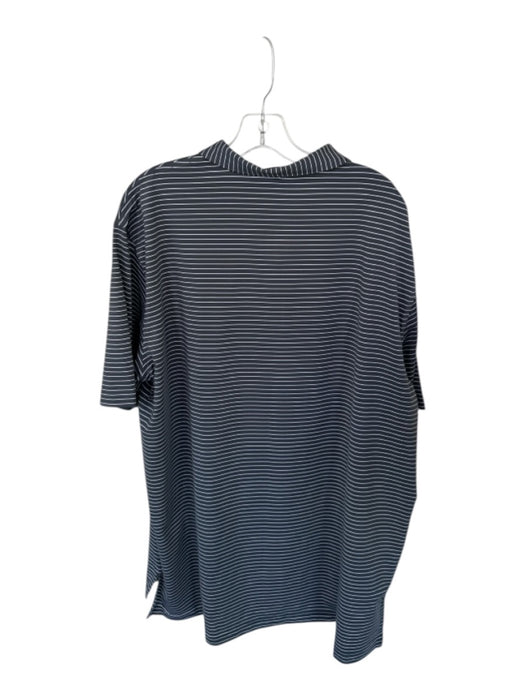 Peter Millar NWT Size XL Gray & White Polyester UGA Striped Golf Men's Polo Gray & White / XL