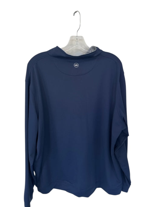 Peter Millar Navy & Gray Polyester Solid Half Zip Golf Men's Pullover Navy & Gray / XXL