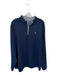 Peter Millar Navy & Gray Polyester Solid Half Zip Golf Men's Pullover Navy & Gray / XXL