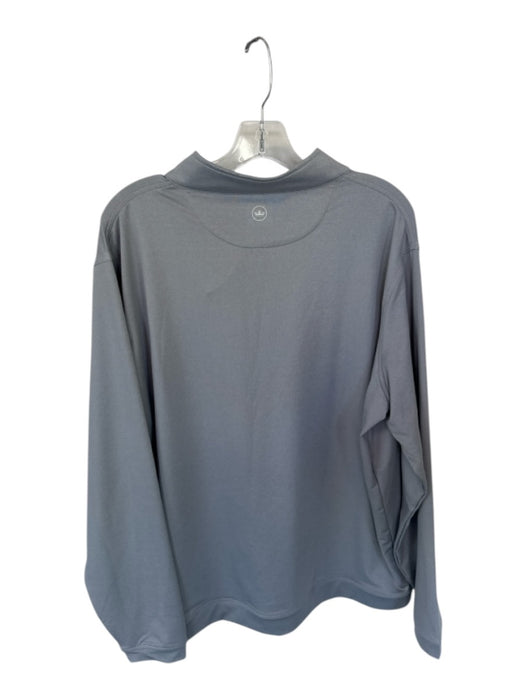 Peter Millar Light Gray Polyester Solid Half Zip Golf Men's Pullover Light Gray / XXL