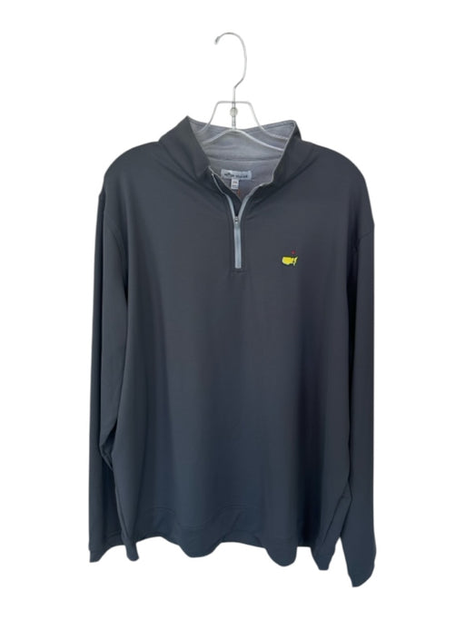 Peter Millar NWT Gray & Yellow Polyester Masters Logo Half Zip Golf Pullover Gray & Yellow / XXL
