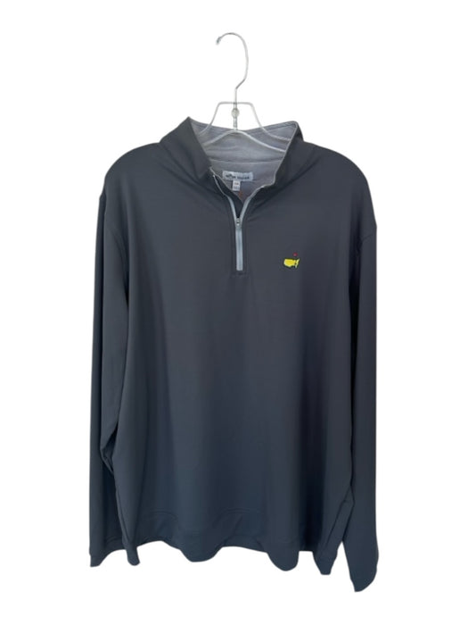 Peter Millar NWT Gray & Yellow Polyester Masters Logo Half Zip Golf Pullover Gray & Yellow / XXL