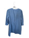 Double A Size M Blue Cotton 3/4 Balloon Sleeve Button Up Mini boat neck Dress Blue / M