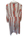 Livro Size M Orange & cream Cotton Botanical Long Sleeve Collared Maxi Dress Orange & cream / M
