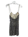 Scala Size 4 Gray & Silver Silk Sequins Spaghetti Strap Mini cupped Dress Gray & Silver / 4