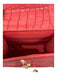 Badgley Mischka Coral Pink Vegan Leather Embossed Top Handle Gold Hardware Bag Coral Pink / XS