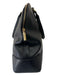 Tory Burch Black Leather Top Zipper Double Top Handle Gold Hardware Bag Black / L