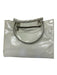 Patricia Nash Cream White Leather Ponyhair Glitter Zip Top Rhinestone detail Bag Cream White