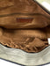 Patricia Nash Cream White Leather Ponyhair Glitter Zip Top Rhinestone detail Bag Cream White