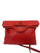 Tory Burch Red Leather Logo Convertible Magnetic Close Removable strap Bag Red