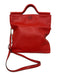 Tory Burch Red Leather Logo Convertible Magnetic Close Removable strap Bag Red
