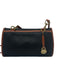 Dooney & Bourke Black & Tan Leather Flap Toggle Close Removable Strap Bag Black & Tan