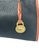 Dooney & Bourke Black & Tan Leather Flap Toggle Close Removable Strap Bag Black & Tan