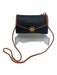 Dooney & Bourke Black & Tan Leather Flap Toggle Close Removable Strap Bag Black & Tan