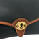 Dooney & Bourke Black & Tan Leather Flap Toggle Close Removable Strap Bag Black & Tan