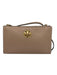 Tory Burch Beige Leather Gold Tone Hardware Zip Top Chain Detail Crossbody Bag Beige