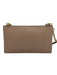 Tory Burch Beige Leather Gold Tone Hardware Zip Top Chain Detail Crossbody Bag Beige
