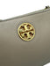 Tory Burch Beige Leather Gold Tone Hardware Zip Top Chain Detail Crossbody Bag Beige