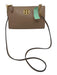 Tory Burch Beige Leather Gold Tone Hardware Zip Top Chain Detail Crossbody Bag Beige
