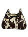 Tory Burch Cream White, Brown & Black Leather Pony Hair Cow Print Shoulder Bag Cream White, Brown & Black