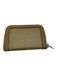 Yves Saint Laurent Beige Fabric & Leather Embossed Logo Zip Close Stripe Wallets Beige