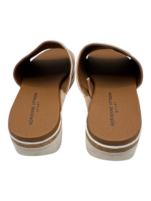 Adrienne Vittadini Shoe Size 9.5 Rose Gold Manmade Upper Metallic Slide Sandals Rose Gold / 9.5