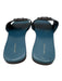 Tory Burch Shoe Size 10.5 Dark Teal Leather Upper Logo One Strap Slide Sandals Dark Teal / 10.5