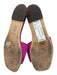 Tory Burch Shoe Size 10.5 Fuchsia Leather Upper Suede Metallic Logo Sandals Fuchsia / 10.5