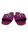 Tory Burch Shoe Size 10.5 Fuchsia Leather Upper Suede Metallic Logo Sandals Fuchsia / 10.5
