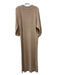 I Love Mr Mittens Size XS/S Beige Cotton Knit 3/4 Sleeve Ribbed Trim Midi Dress Beige / XS/S