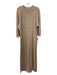 I Love Mr Mittens Size XS/S Beige Cotton Knit 3/4 Sleeve Ribbed Trim Midi Dress Beige / XS/S