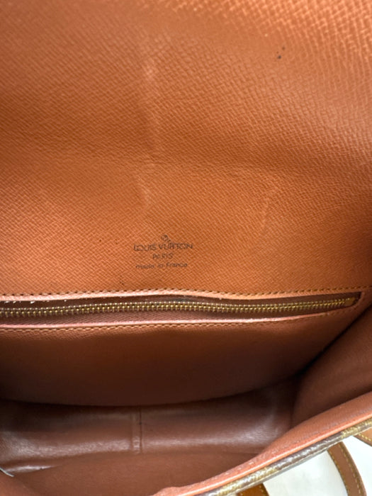 Louis Vuitton Brown & Tan Coated Canvas Brass Hardware Monogram Crossbody Bag