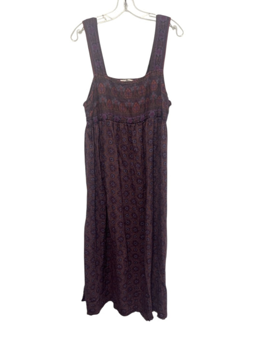 Natural Life Size L Purple, Red & Multi Cotton floral print Wide Strap Dress Purple, Red & Multi / L