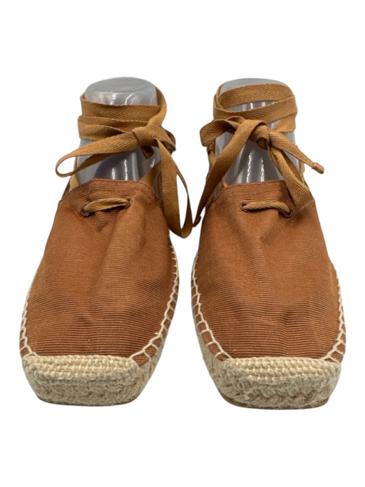 & Other Stories Shoe Size 40 Tan Brown & Cream Textile Square Toe Espadrille Tan Brown & Cream / 40