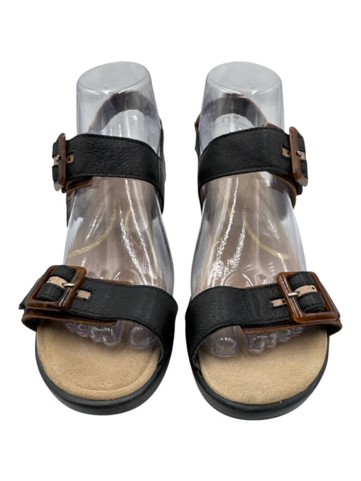 Naot Shoe Size 40 Black & Brown Leather Upper Buckle Detail Low Heel Sandals Black & Brown / 40