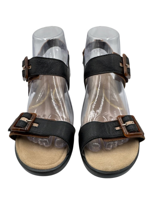Naot Shoe Size 40 Black & Brown Leather Upper Buckle Detail Low Heel Sandals Black & Brown / 40
