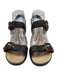Naot Shoe Size 40 Black & Brown Leather Upper Buckle Detail Low Heel Sandals Black & Brown / 40