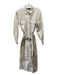 Banana Republic Size M Beige Cotton Snap Down Long Sleeve Sash Midi Dress Beige / M