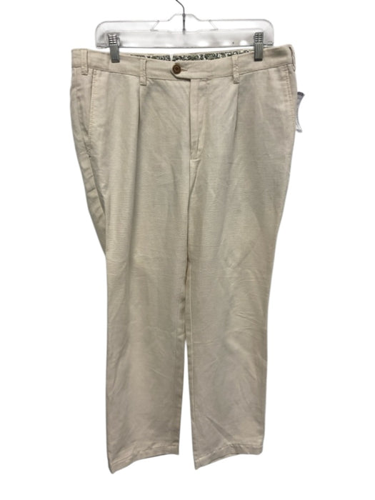 Eduard Dressler Size Est 34 White Linen Blend Solid Dress Men's Pants White / Est 34