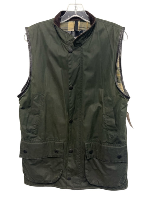 Barbour Size M Olive Green Cotton Waxed Vest Men's Jacket Olive Green / M