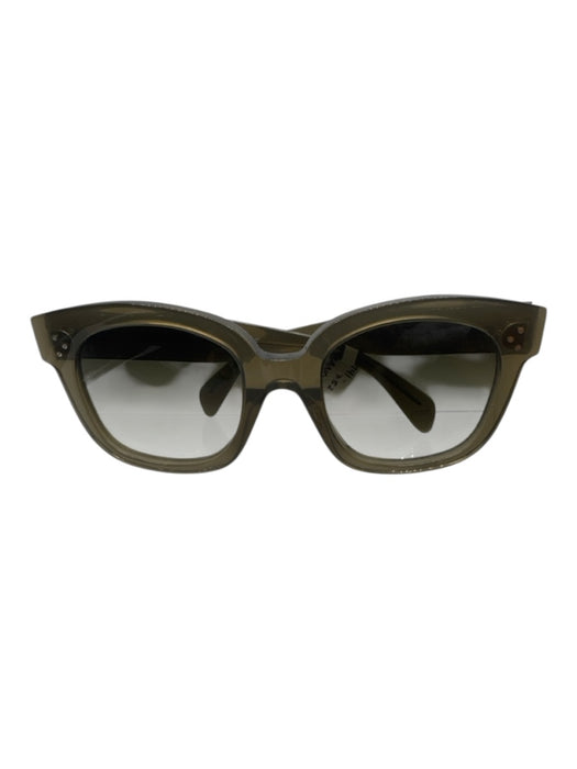 Celine Green Acetate Gradient Lens Box Inc. Sunglasses Green