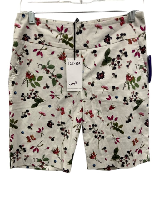 Sara Campbell Size S White, Pink & Green No Fabric Tag Elastic Waist Shorts White, Pink & Green / S