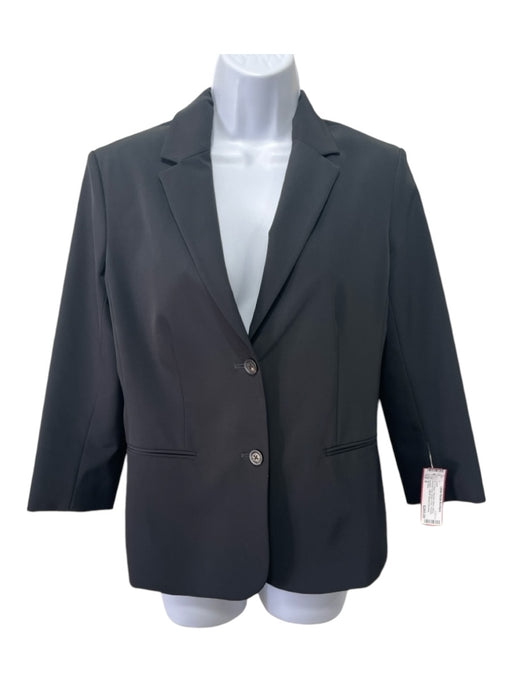 The Row Size 8 Black Polyester Blend Blazer Shoulder Pads Button Front Jacket Black / 8